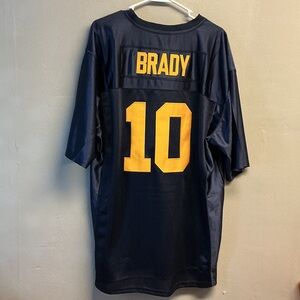 Michigan Wolverines Tom Brady Jersey Navy Blue Men's Shirt 0213